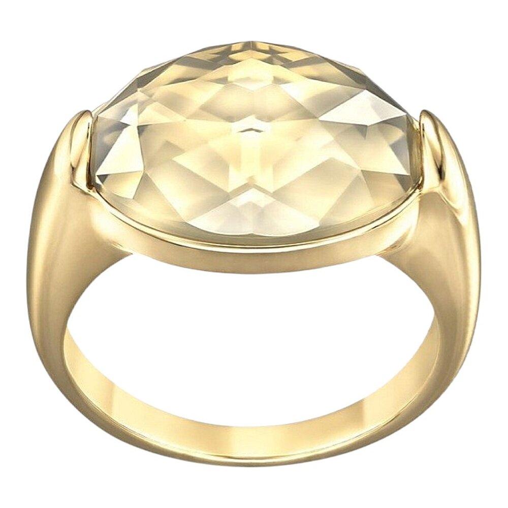 Swarovski Vanilla Ring in Golden Shadow Crystal Gold Plated Good Cond - 6 (52) - Picture 6 of 7